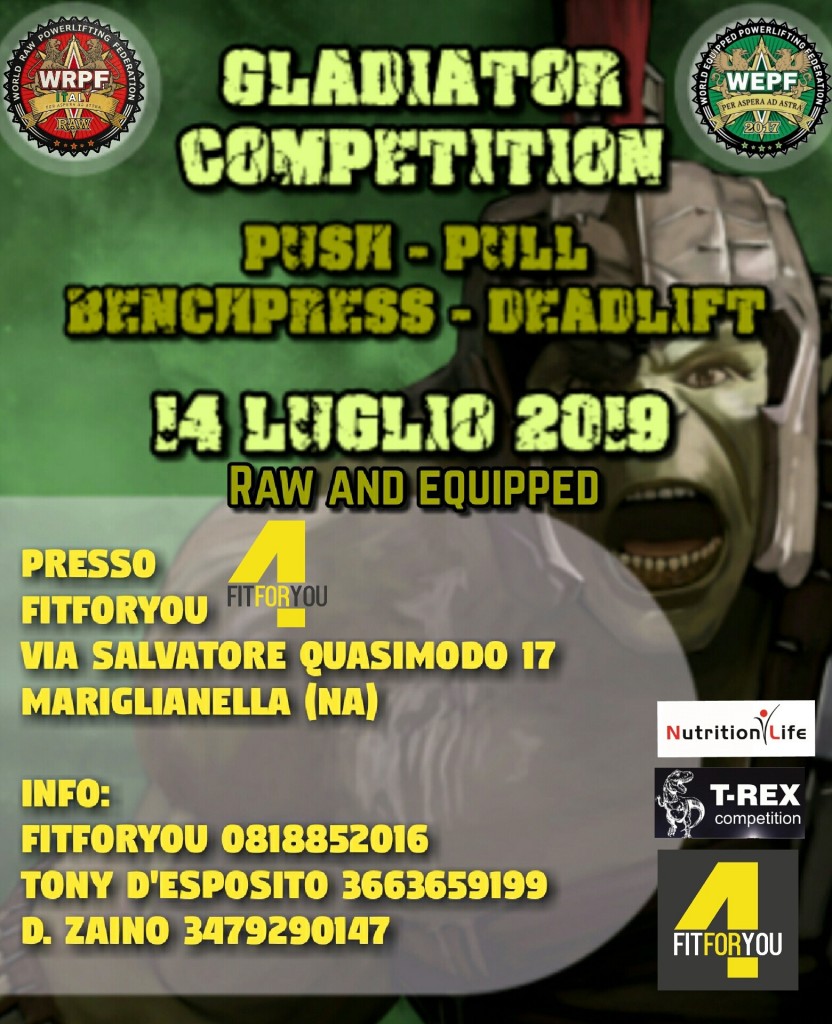 Турнир "Gladiator Competition" по силовому двоеборью, жиму лежа и становой тяге, Италия / Марильянелла, 14.07.2019