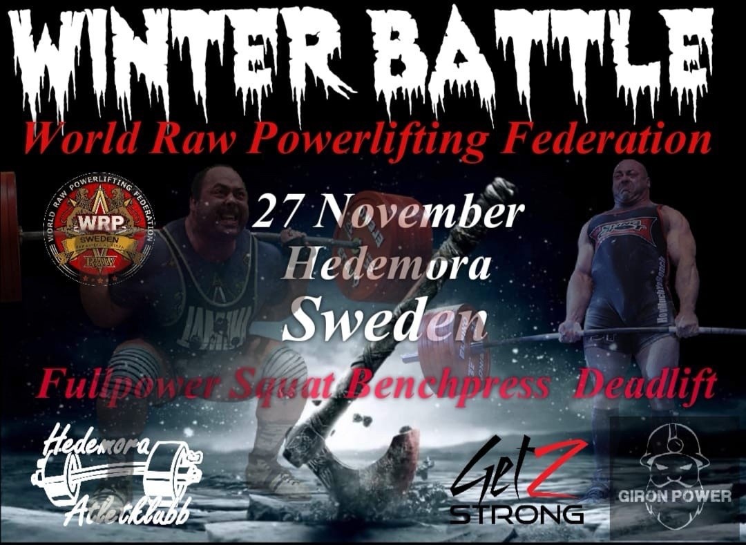 Открытый международный турнир «Winter Battle 2021» по пауэрлифтингу, жиму лёжа и становой тяге, Швеция / Гедемора, 27.11.2021