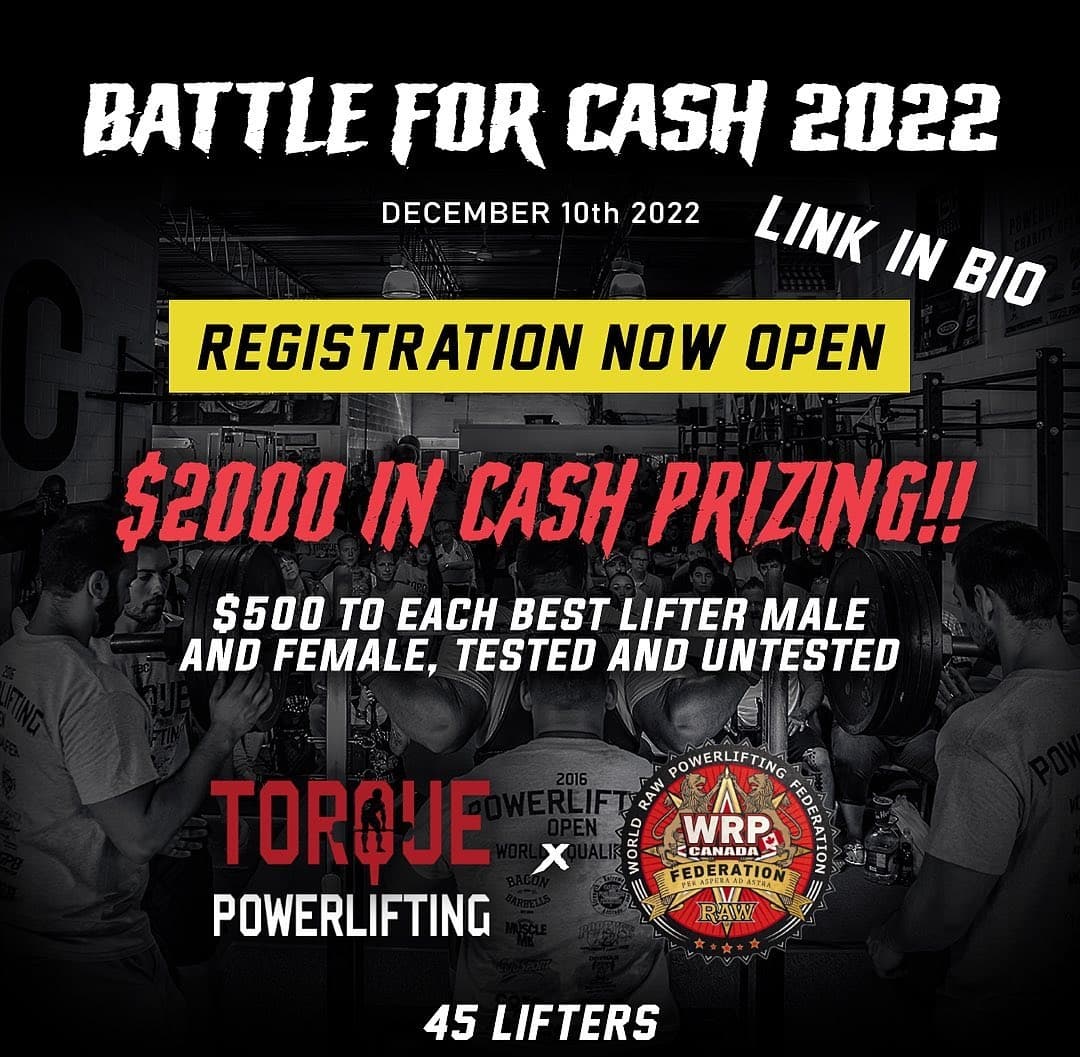 Открытый турнир «Battle for cash 2022» по пауэрлифтингу, жиму лежа и становой тяге, Канада / Торонто, 10.12.2022