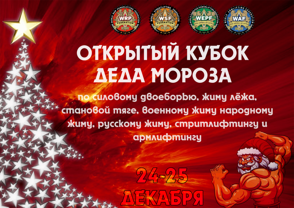 Турнир «Четвертый Кубок Деда Мороза» по пауэрлифтингу, силовому двоеборью, жиму лёжа, народному жиму, военному жиму, русскому жиму, становой тяге, армлифтингу и стритлифтингу, Россия / Благовещенск, 24-25.12.2022