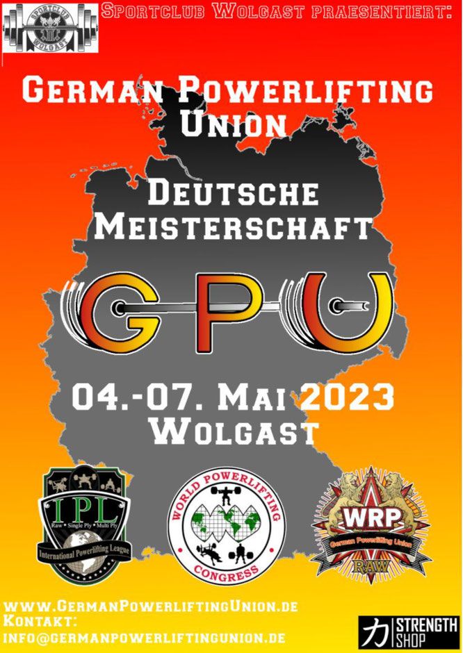 Чемпионат Германии по пауэрлифтингу, жиму лежа и становой тяге по версиям GPU/WRPF/WEPF, Германия / Вольгаст, 04-07.05.2023