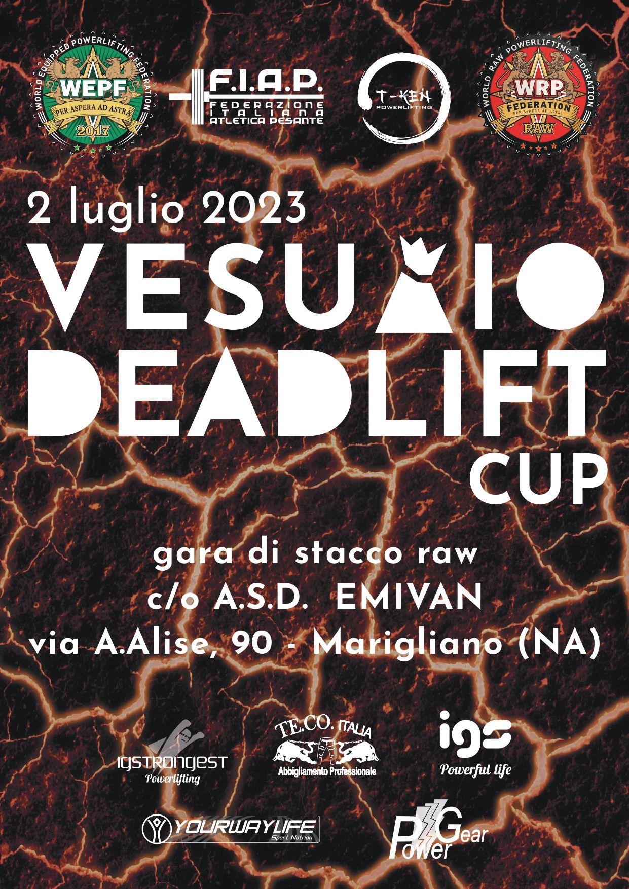 Турнир «Vesuvio Cup 2023» по становой тяге по версии WRPF, Италия / Марильяно, 02.07.2023