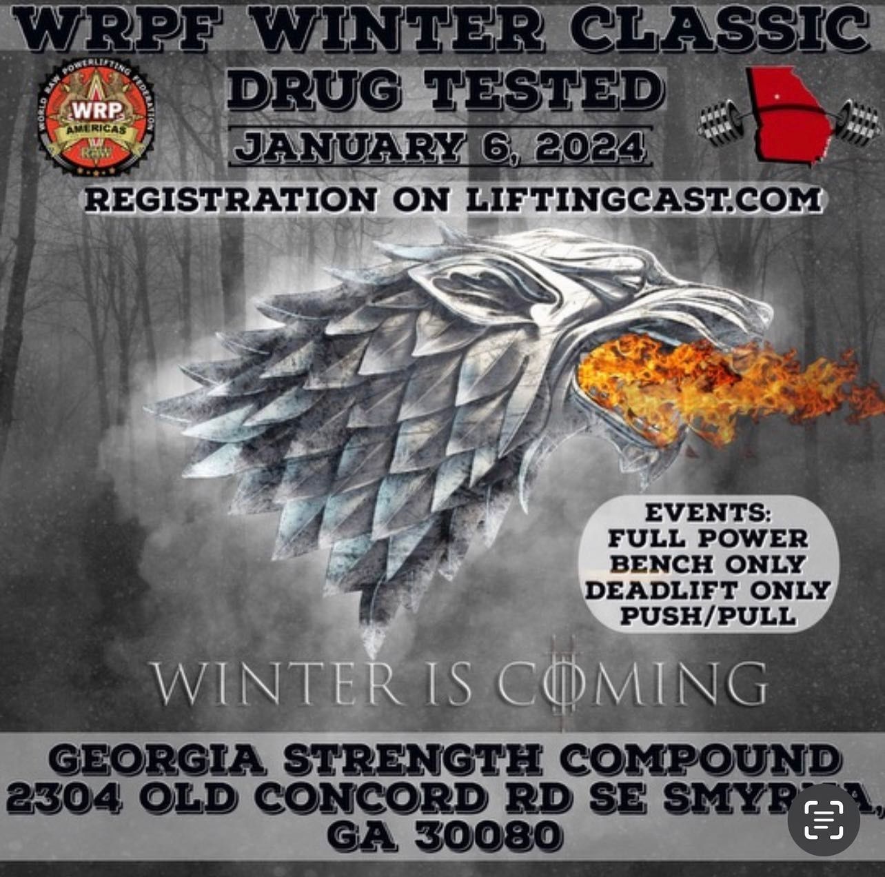 Открытый турнир «Winter Classic» по пауэрлифтингу WRPF-DT, США / Джорджия, Смирна, 06.01.2024