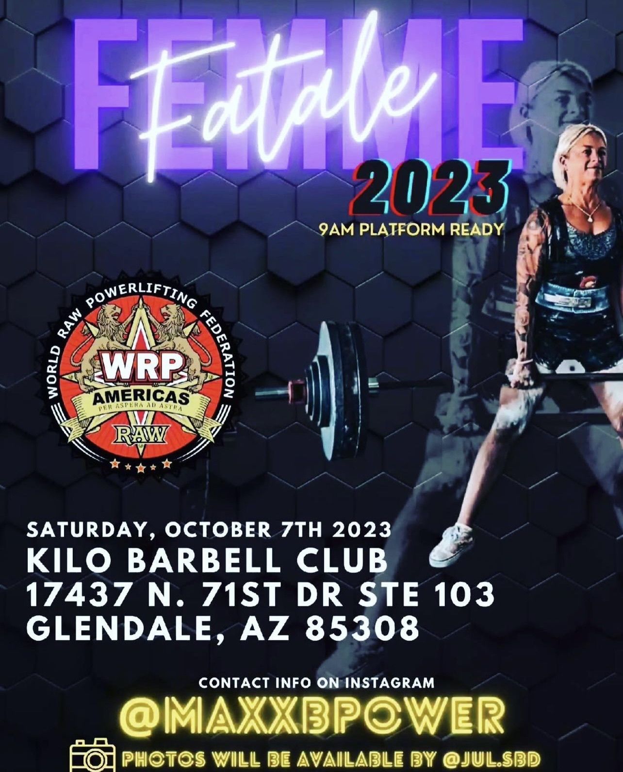 Турнир «Femme Fatale — Ladies of Strength» по пауэрлифтингу WRPF, США / Аризона, Феникс, 07.10.2023