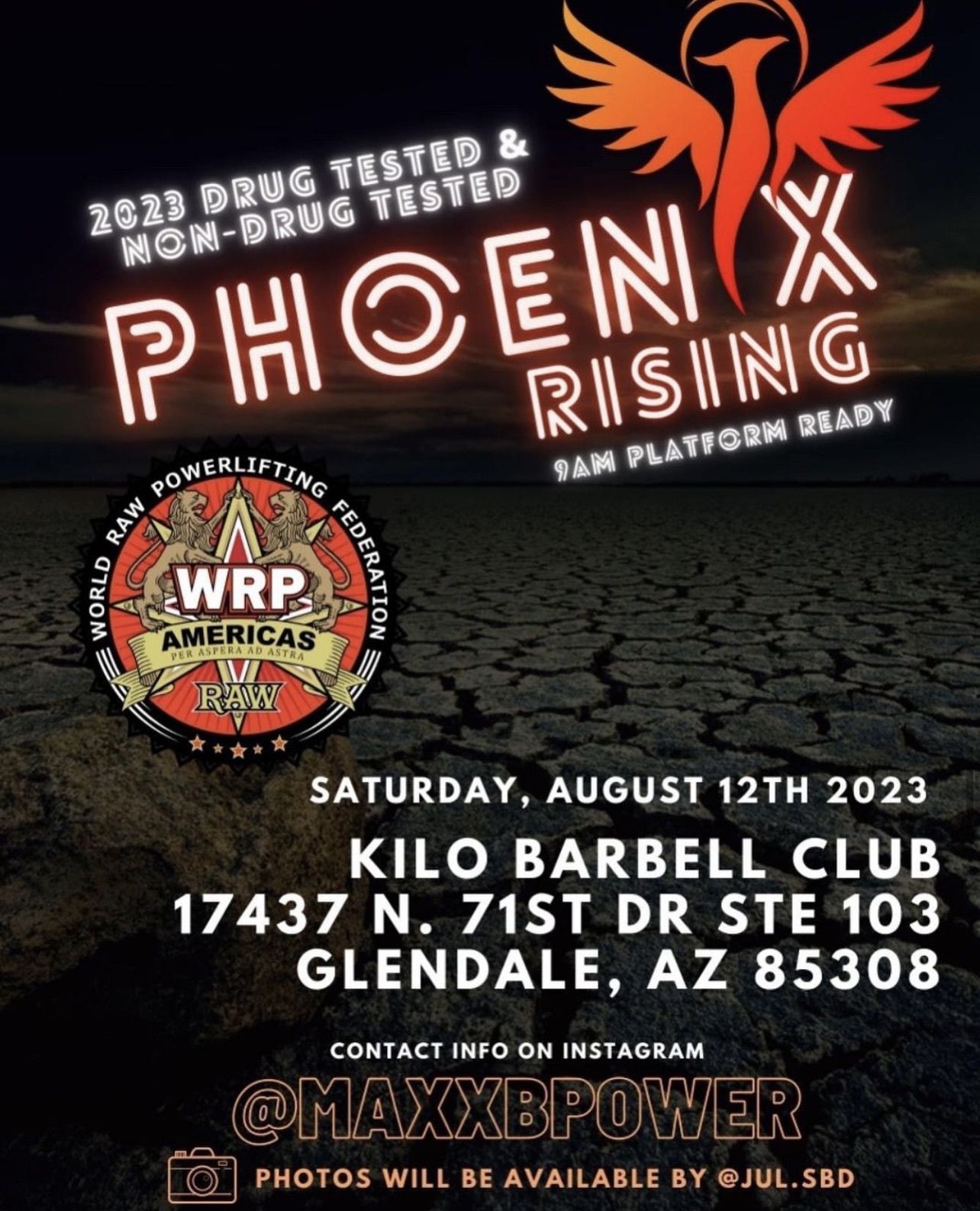 Турнир «Phoenix Rising» по пауэрлифтингу WRPF/WEPF, США / Аризона, Глендейл, 12.08.2023
