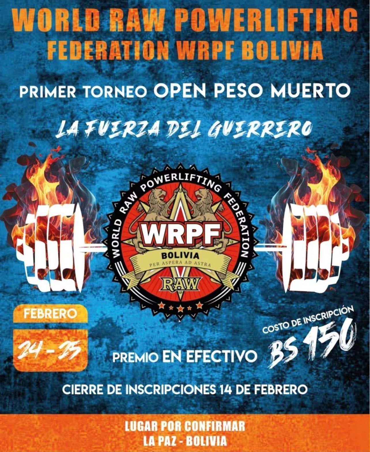 Открытый турнир «La Fuerza Del Guerrero» по становой тяге по версии WRPF, Боливия / Ла-Пас, 24-25.02.2024