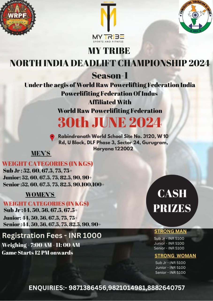 Чемпионат Северной Индии по становой тяге WRPF, Индия 30.06.2024