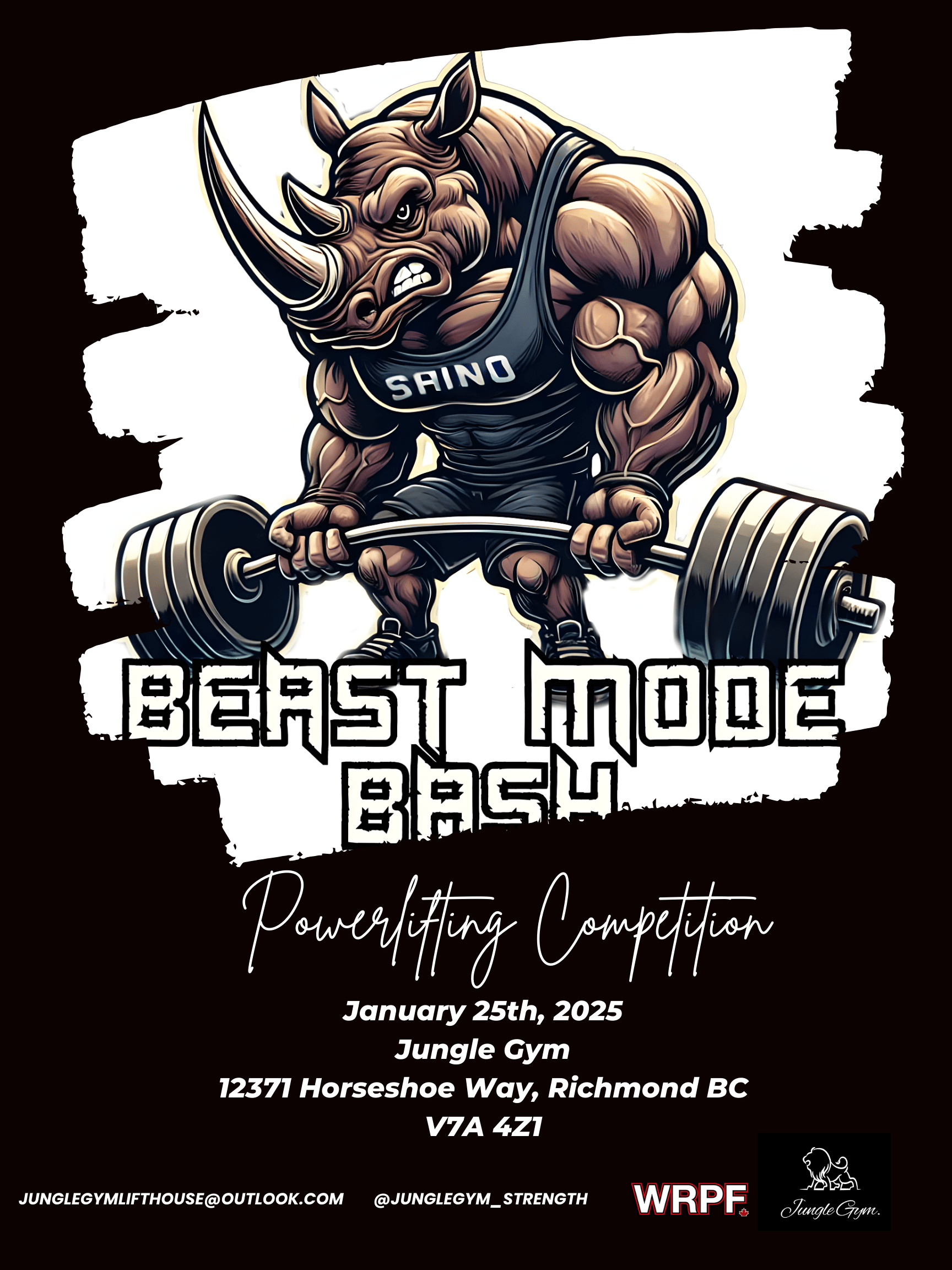 Открытый турнир «Beast Mode Bash» по пауэрлифтингу, силовому двоеборью, жиму лежа и становой тяге по версии WRPF, Канада/ Британская Колумбия, Ричмонд, 25.01.2025
