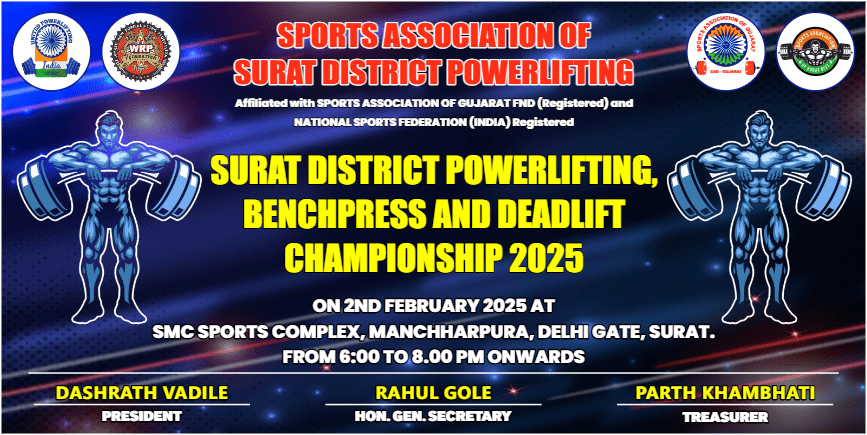 Чемпионат округа Сурат по жиму лежа и становой тяге по версии WRPF, Индия / Гуджарат, Сурат, 02.02.2025