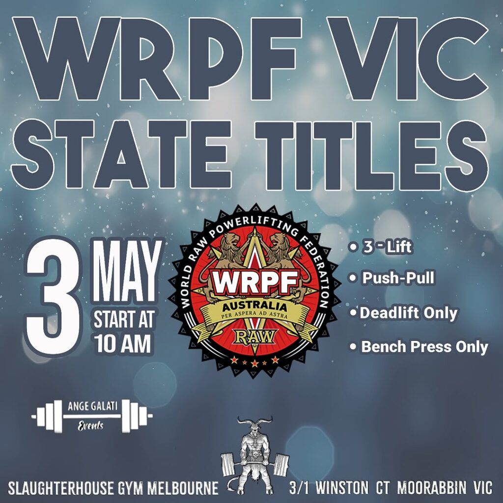 Чемпионат штата Виктория по пауэрлифтингу WRPF, Австралия / Виктория, Мельбурн, 03.05.2025