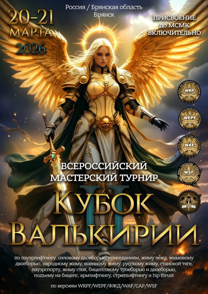 Всероссийский мастерский турнир «Кубок Валькирии II» WRPF/WEPF/ФЖД/WAF/САР/WSF, Брянск, 20-21.03.2026