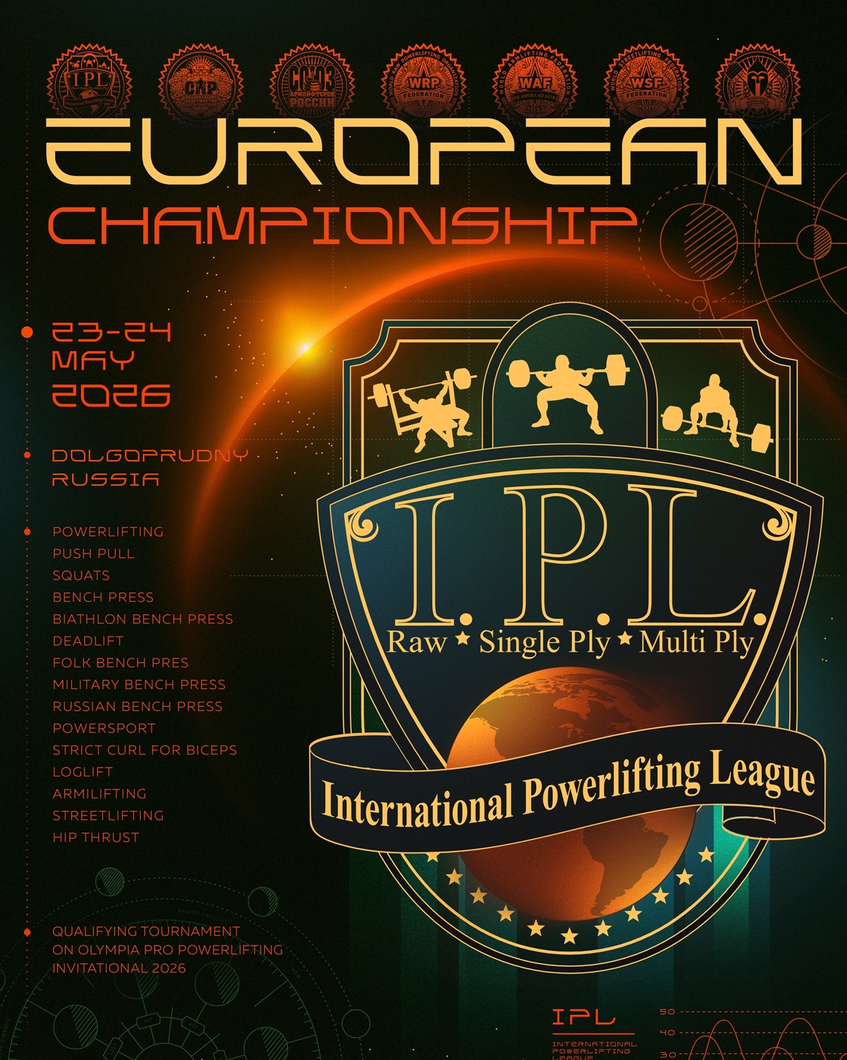 Чемпионат Европы IPL/СПР/ФЖД, Всероссийский турнир СПР/WRPF/WAF/САР/WSF, Долгопрудный, 23-24.05.2026 Чемпионат Европы IPL/СПР/ФЖД, Всероссийский турнир СПР/WRPF/WAF/САР/WSF, Долгопрудный, 23-24.05.2026