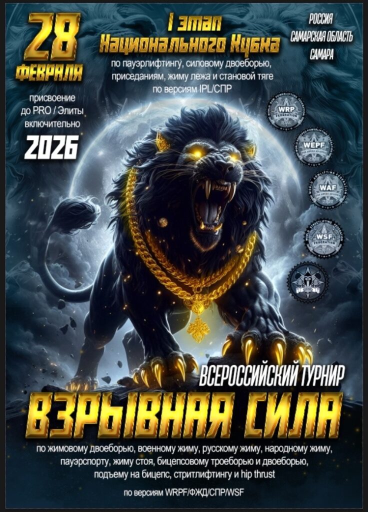 Первый этап Национального Кубка IPL/СПР, Всероссийский турнир «Взрывная сила» WRPF/СПР/WSF, Самара, 28.02.2026
