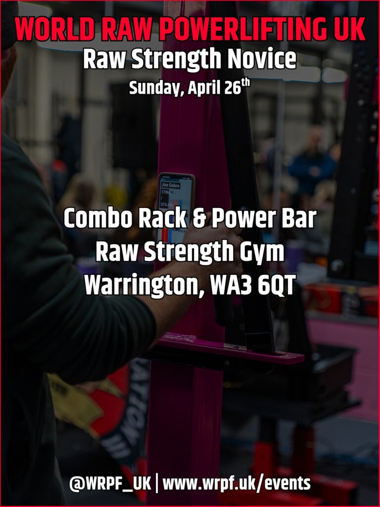 Открытый турнир «Raw Strength Novice» по пауэрлифтингу по версии WRPF, Великобритания / Англия, Уоррингтон, 26.04.2026