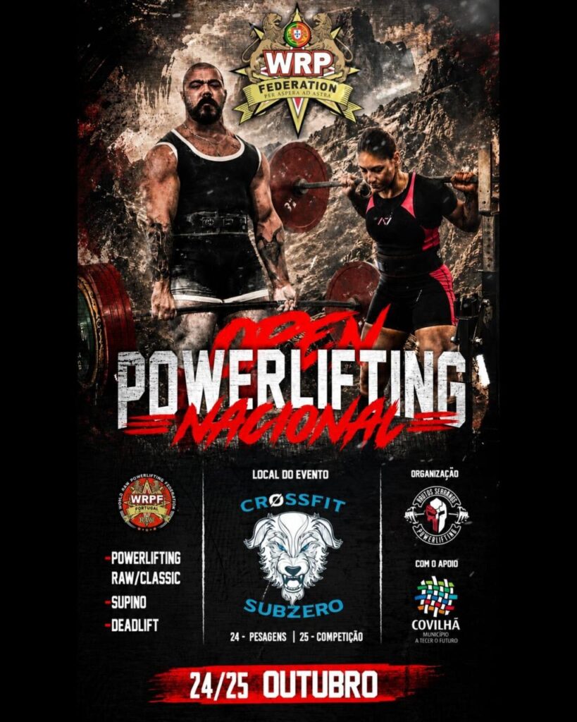 Национальный Чемпионат и открытый турнир «WRPF/WEPF National Open Powerlifting 2026» по пауэрлифтингу, Португалия / Ковильян, Тейшозу, 24–25.10.2026